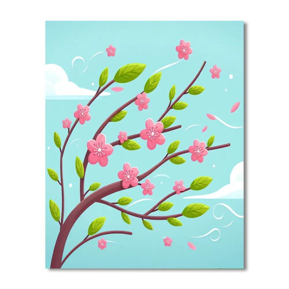 Cheery Cherry Blossoms Numbered Painting Kits