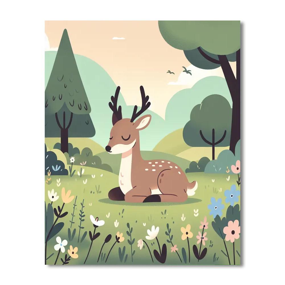 Kindhearted Deer’s Meadow Rest Paint By Color