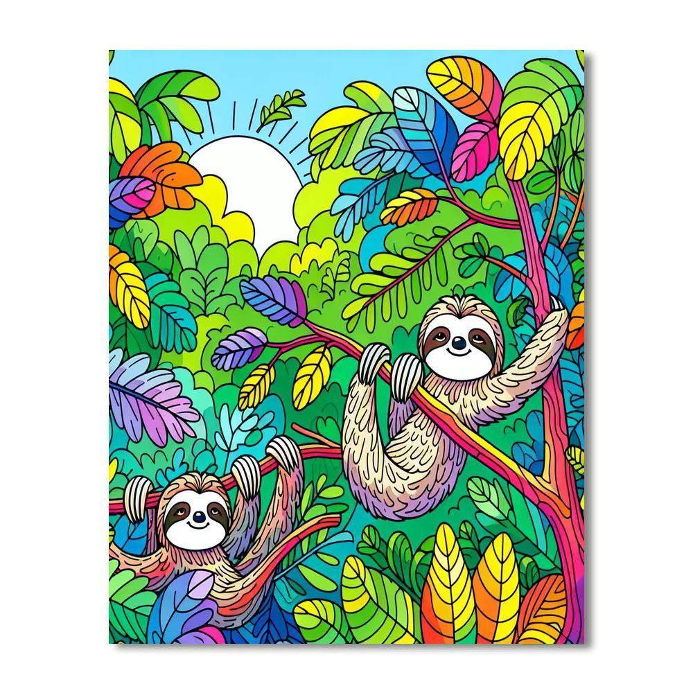 Super Silly Sloths Paint By Number