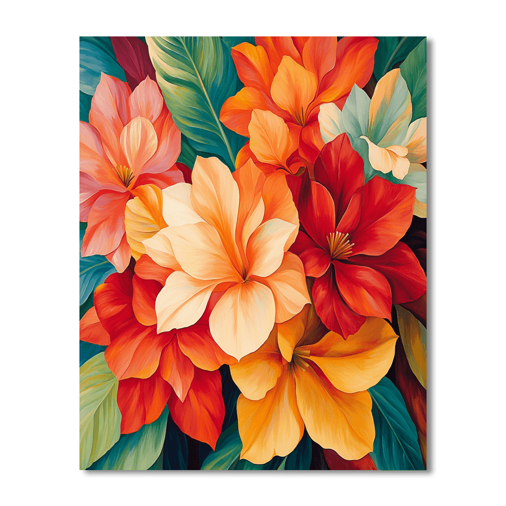 Georgia O'Keeffe Inspired Energetic Flora  Paint By Numbers Art