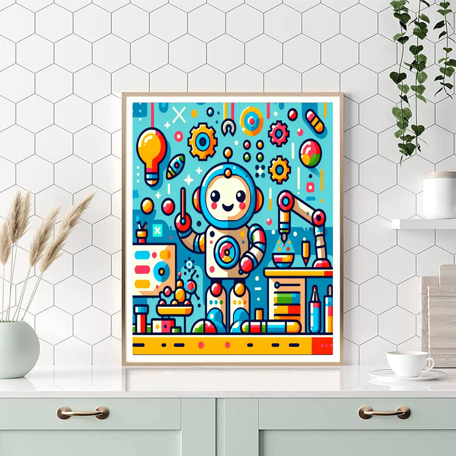 Robot Engineer Lab Number Painting