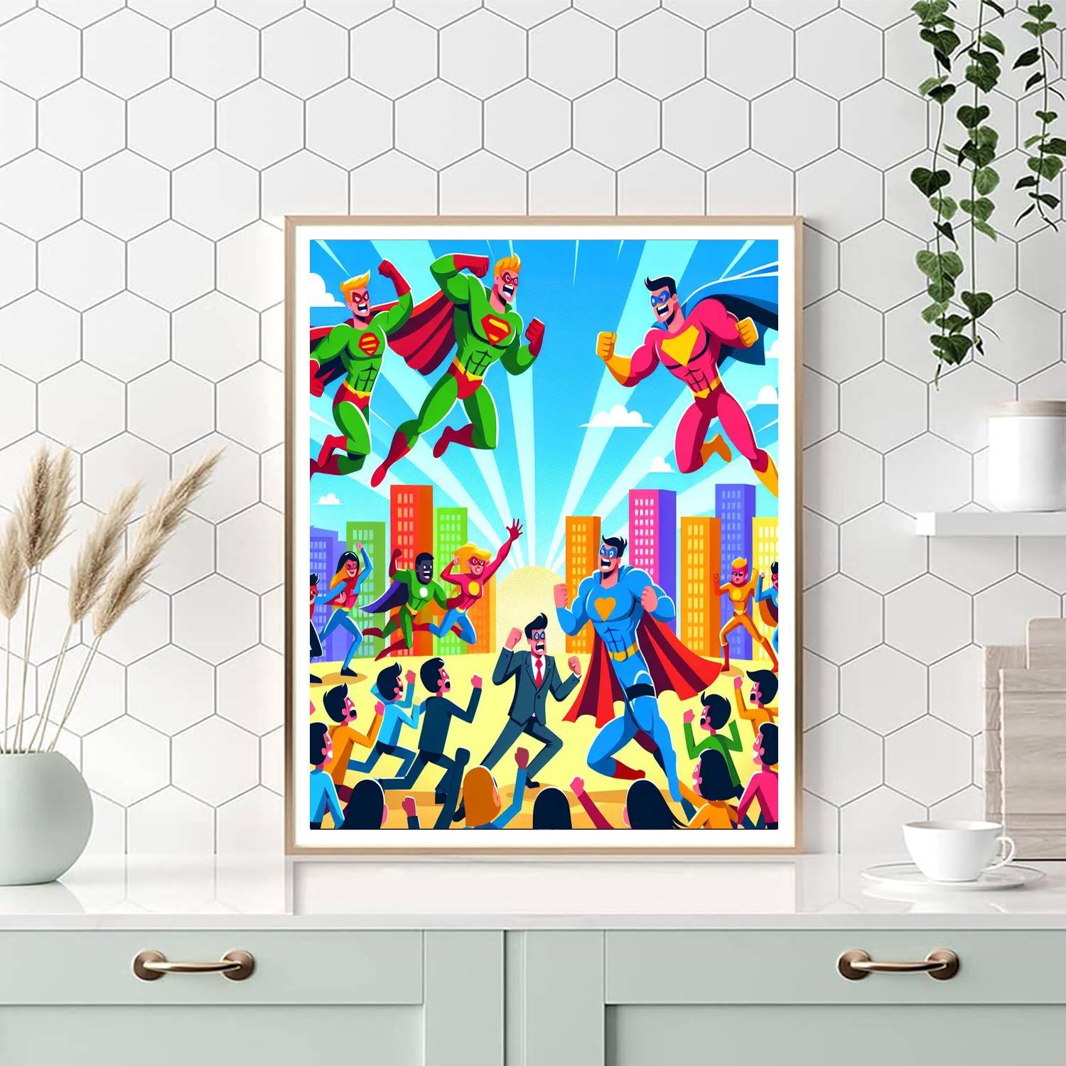 Superhero Adventures Await Painting By Numbers Kit