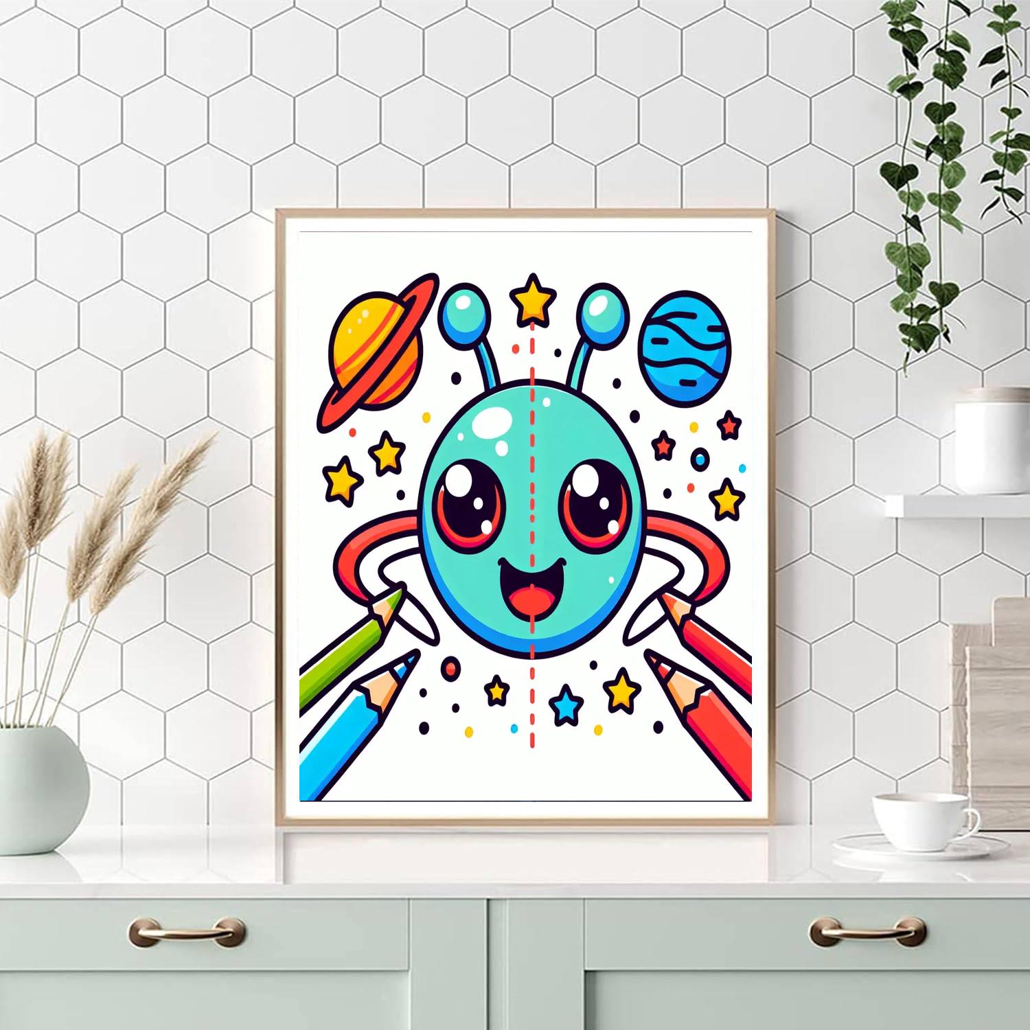 Funny Alien Encounter Numbered Painting Kits