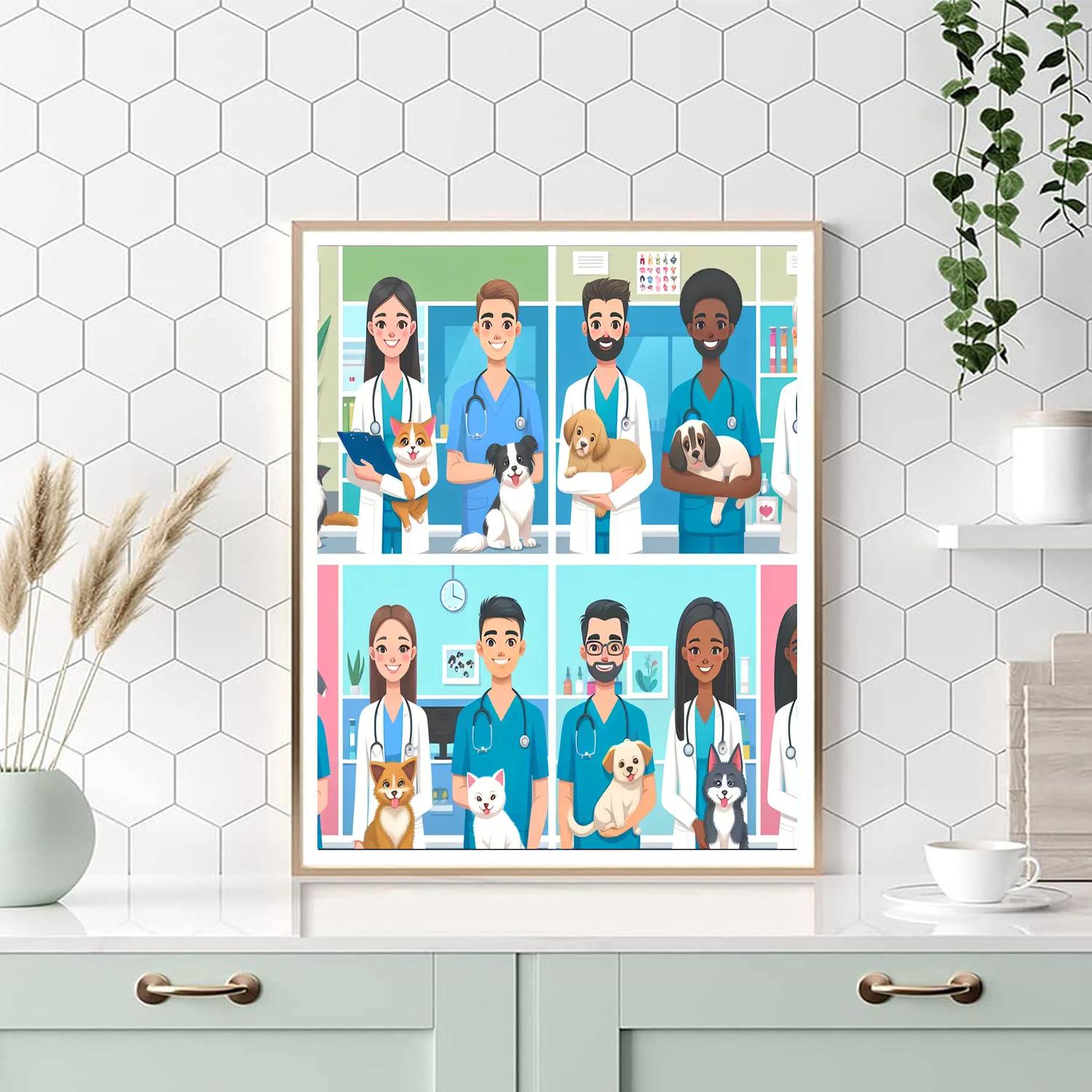 Caring Vet Clinic Visit Painting Number Kit