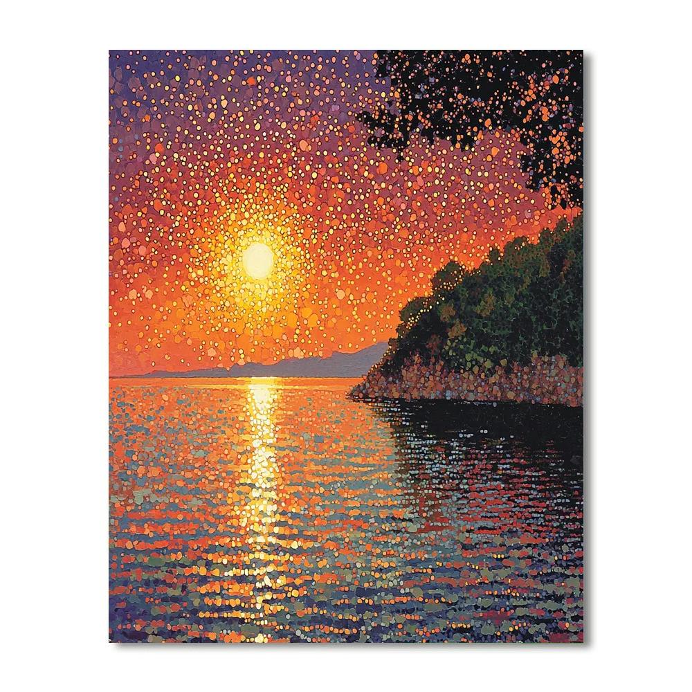 Georges Seurat Inspired Radiant Sunset Mirage  Painting Number Kit