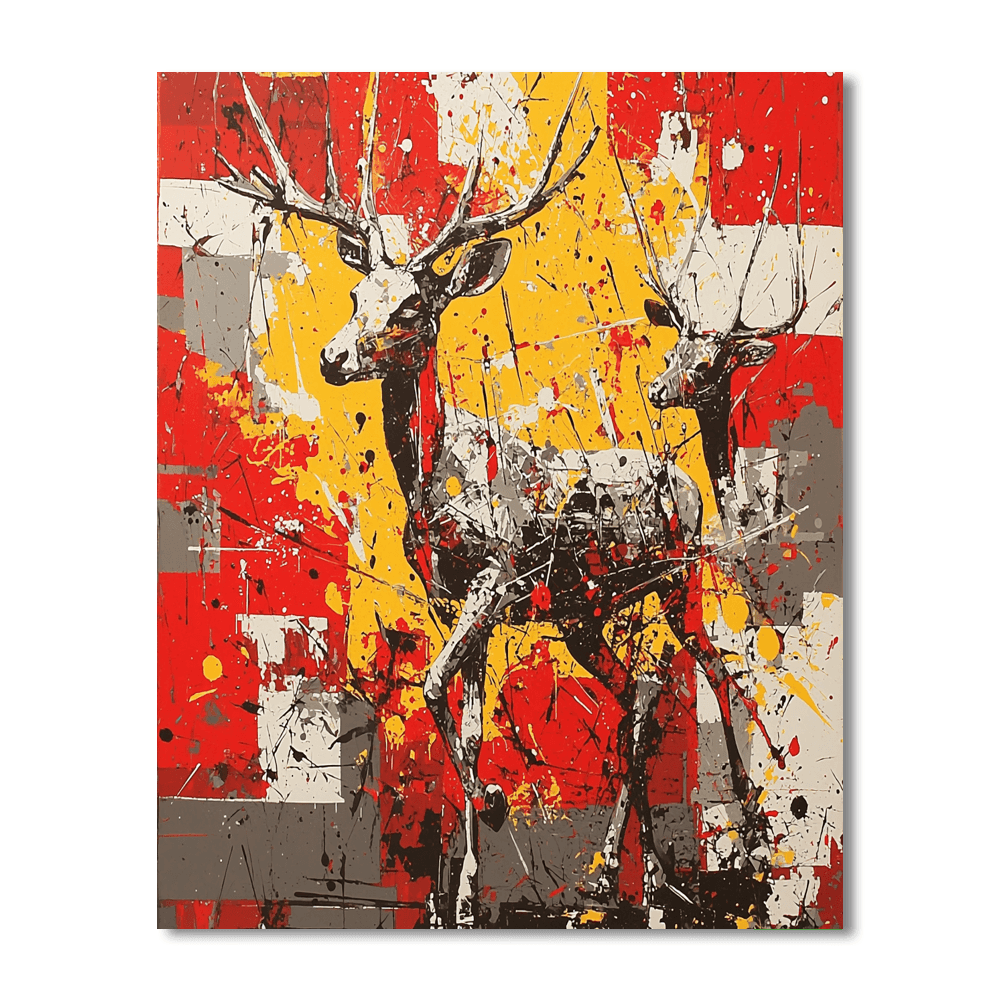 Jackson Pollock Inspired Mechanized Wild  Paint By Numbers Kits