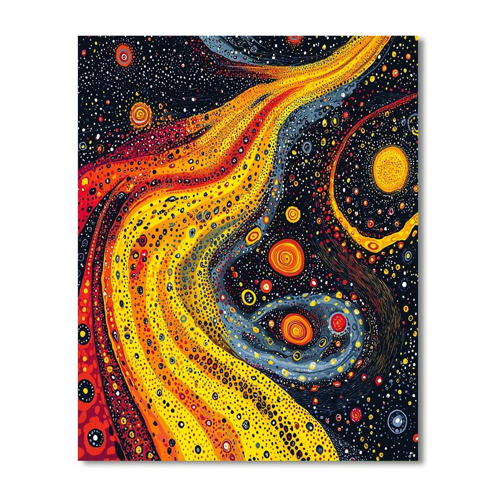 Yayoi Kusama Inspired Cosmic Whirlwind Of Expression  DIY Paint By Numbers