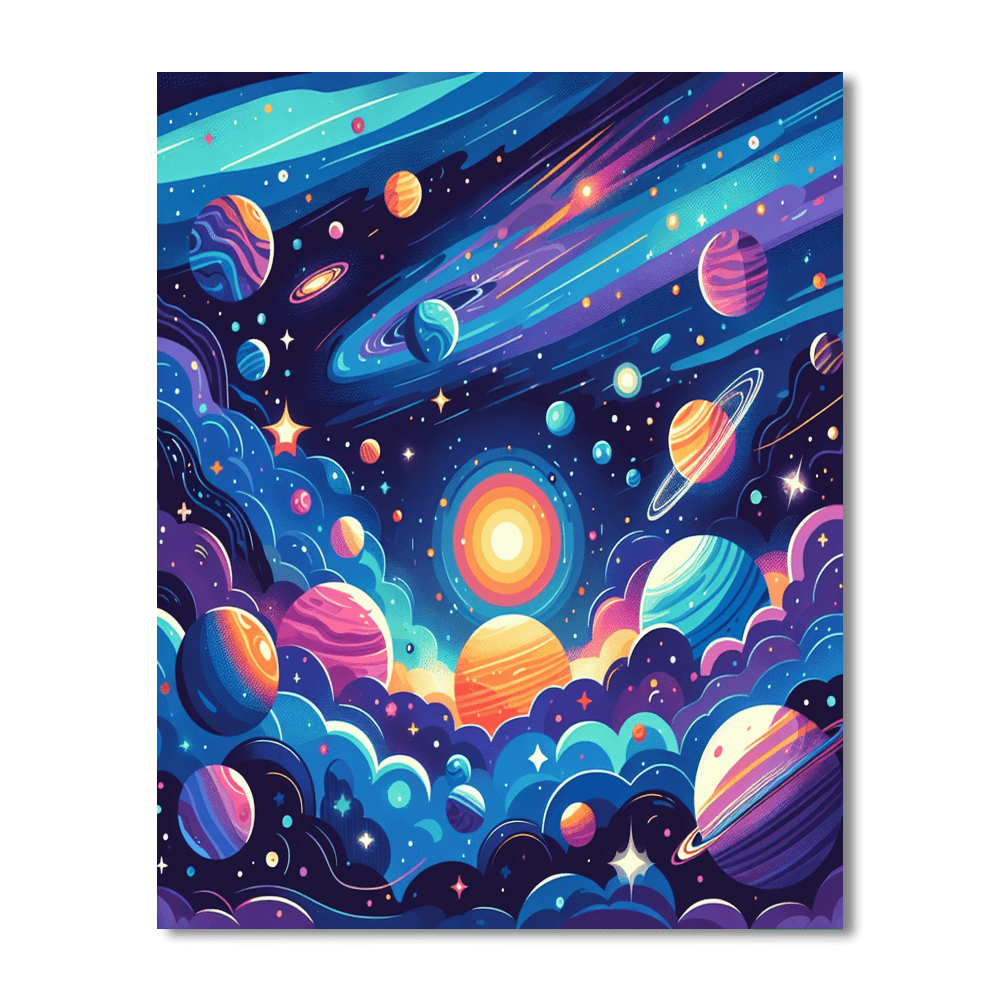 Galactic Adventure Journey Number Painting