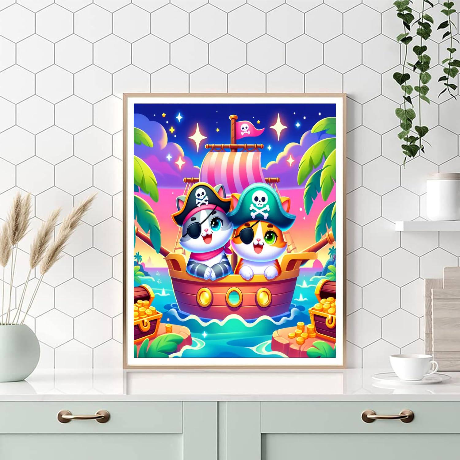 Purrfect Pirate Party Numbered Painting Kits