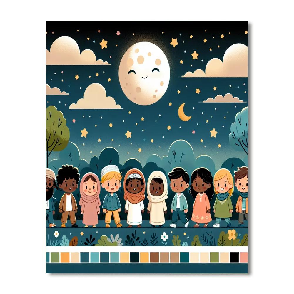 Mystical Moonlit Meander Numbered Painting Kits