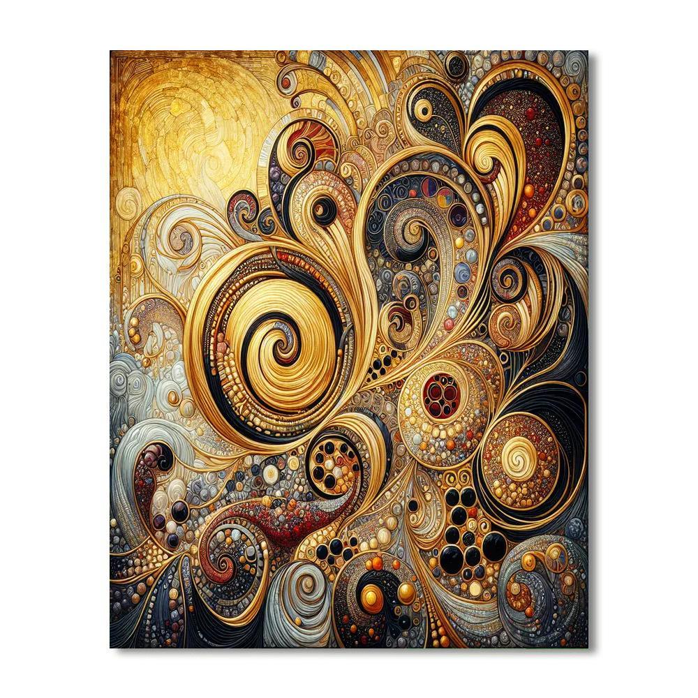 Klimt's Golden Whirl Numbered Painting Kits