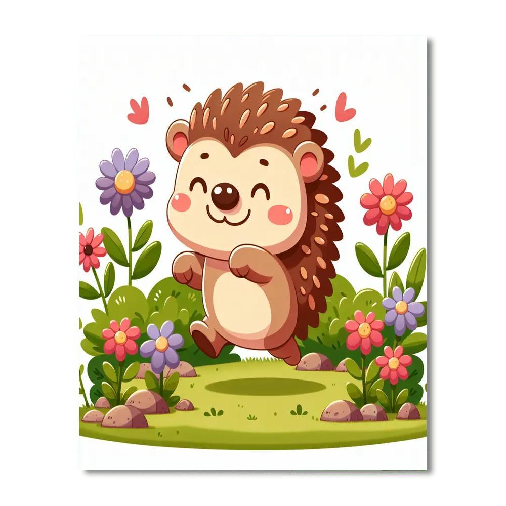 Cheerful Hedgehog DIY Paint By Numbers
