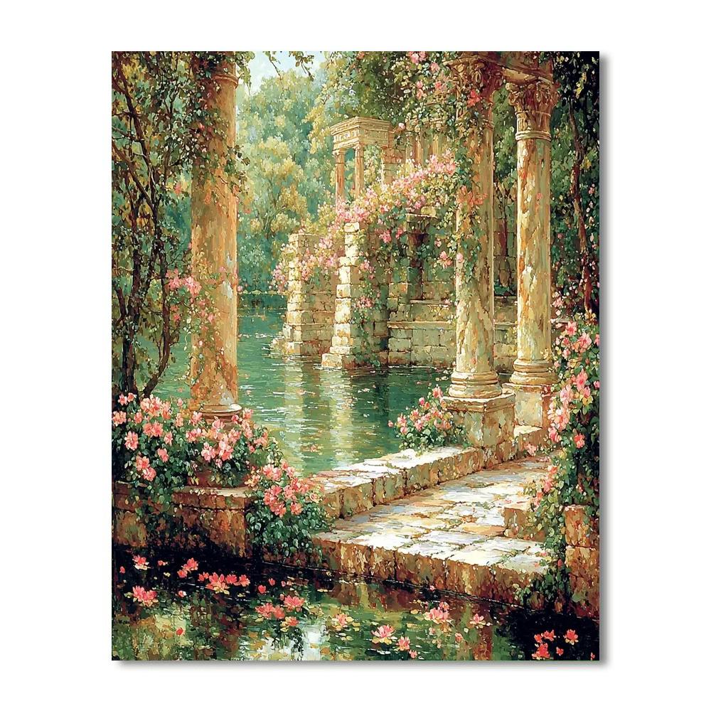 John William Waterhouse Inspired Ancient Ruins In Bloom  Paint By Numbers