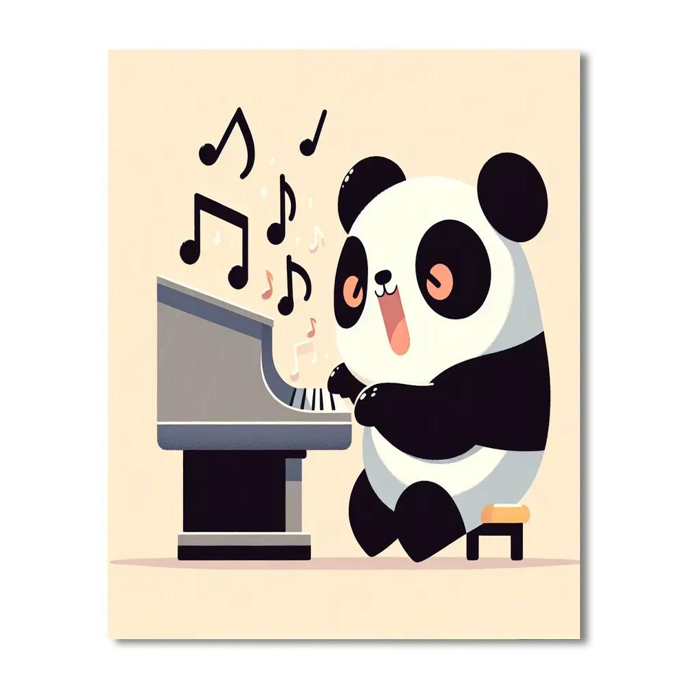 Piano Prodigy Panda Number Painting