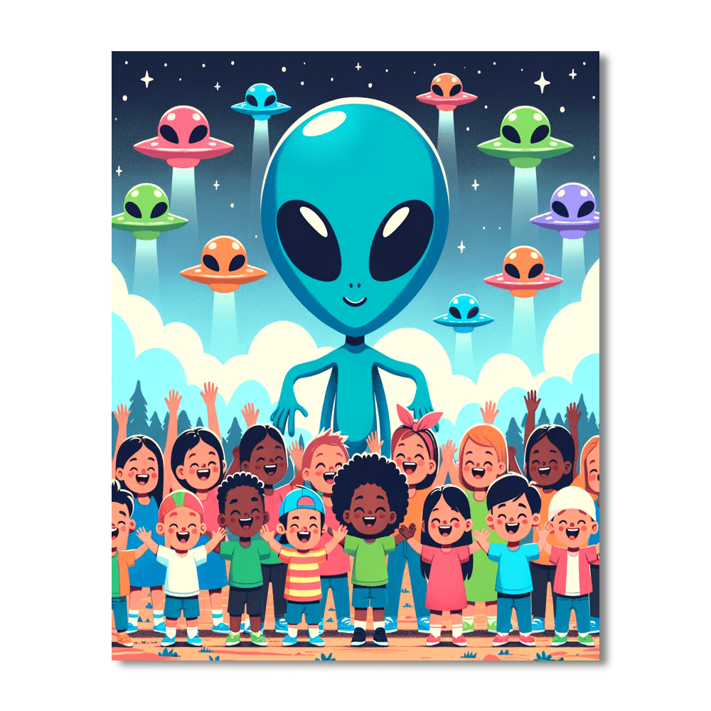 Friendly Alien Encounter Paint By Number