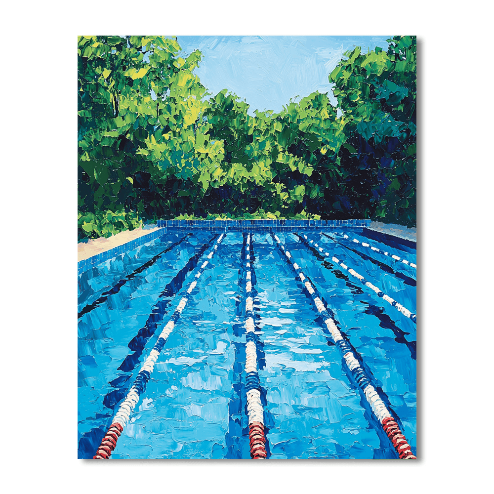 David Hockney Inspired Hockney's Swimming Pool Serenity  Paint By Numbers Art