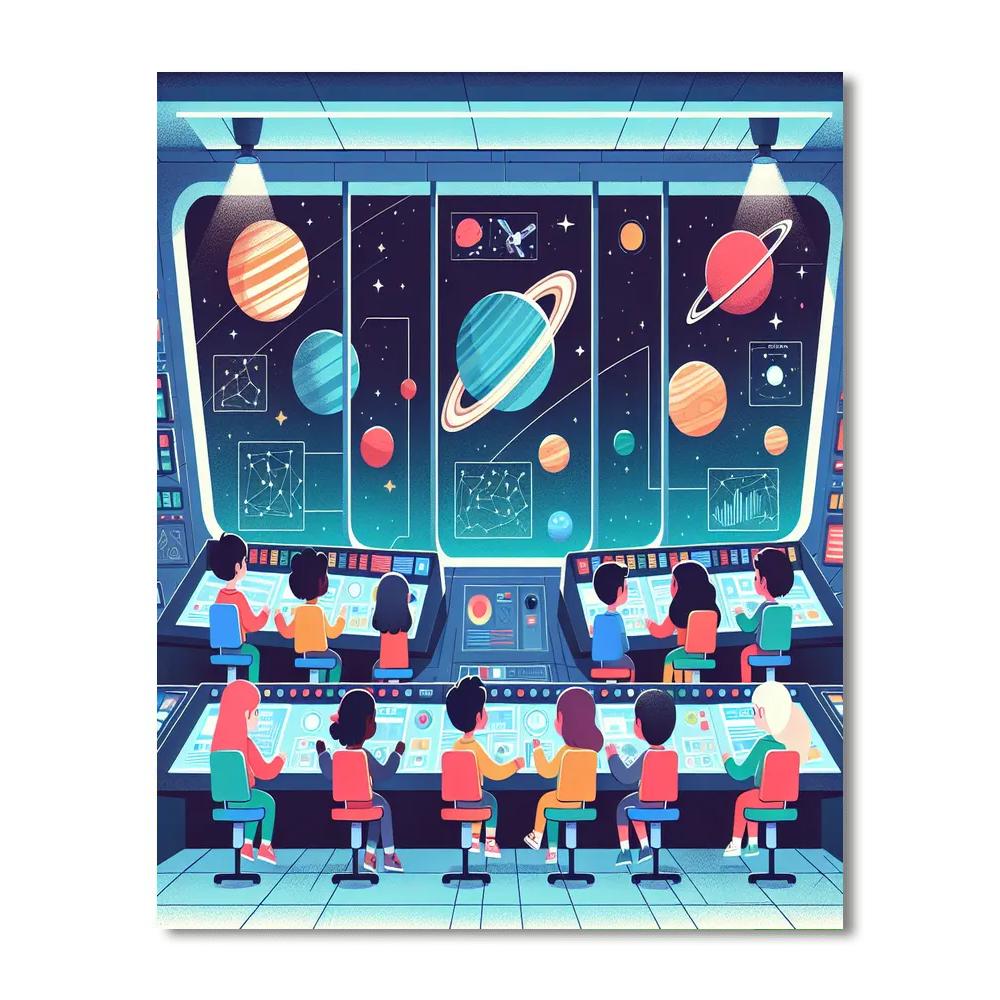 Space Expedition Command Painting Number Kit