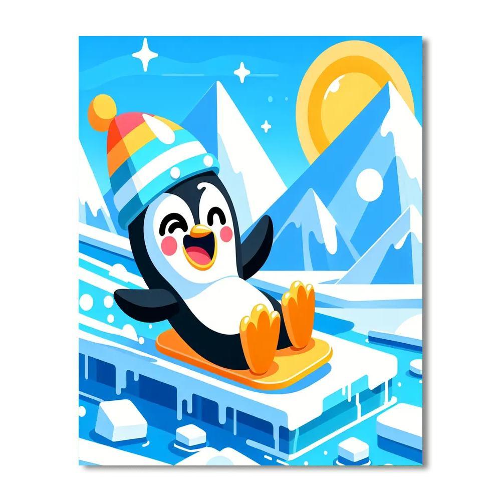 Penguin Ice Capers Paint By Numbers Art