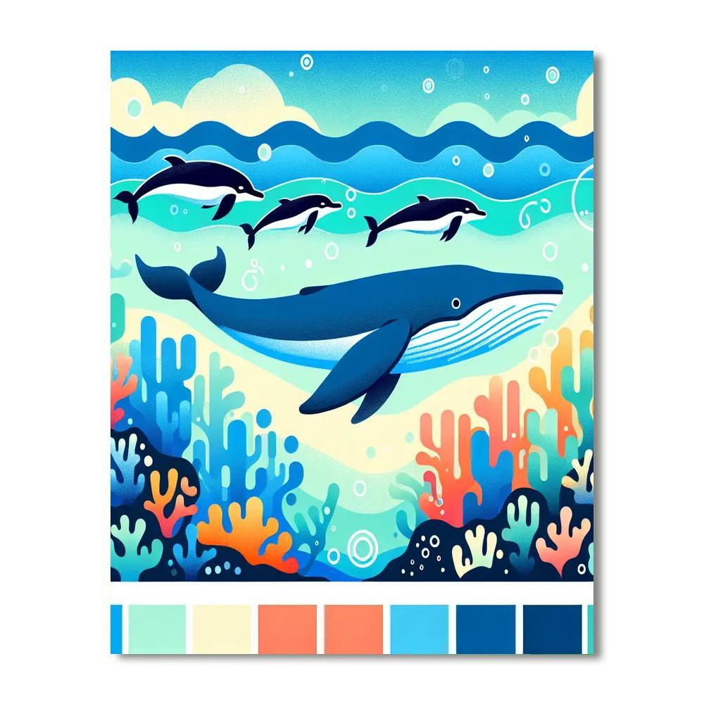 Whale's Grand Ocean Adventure Paint By Numbers