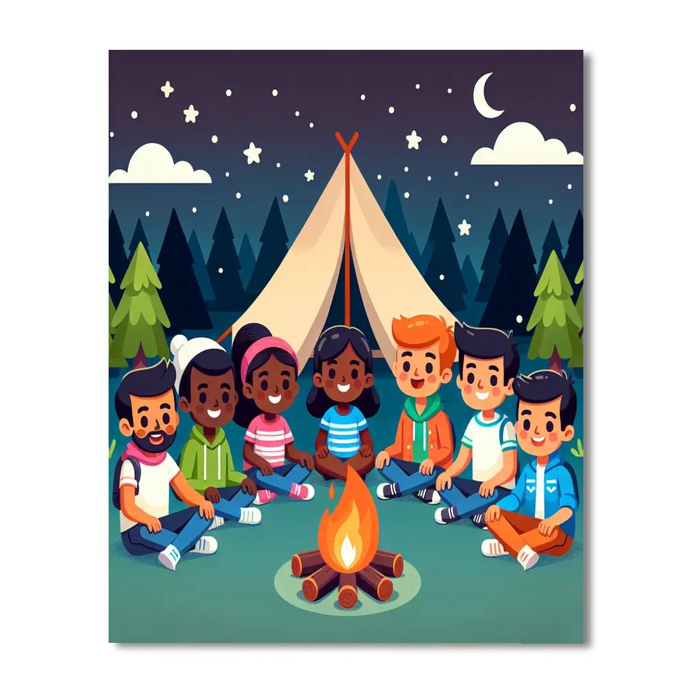 Cozy Camping Paint By Numbers Art