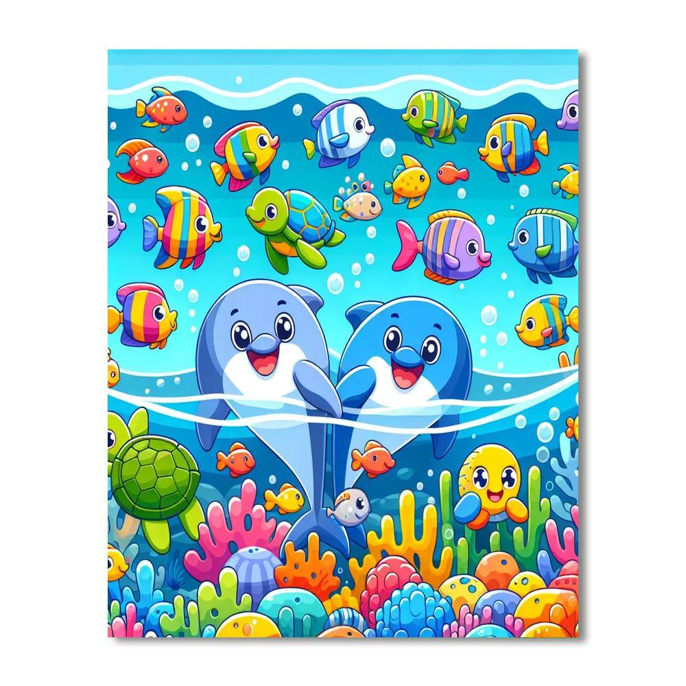 Playful Underwater Adventures Number Painting