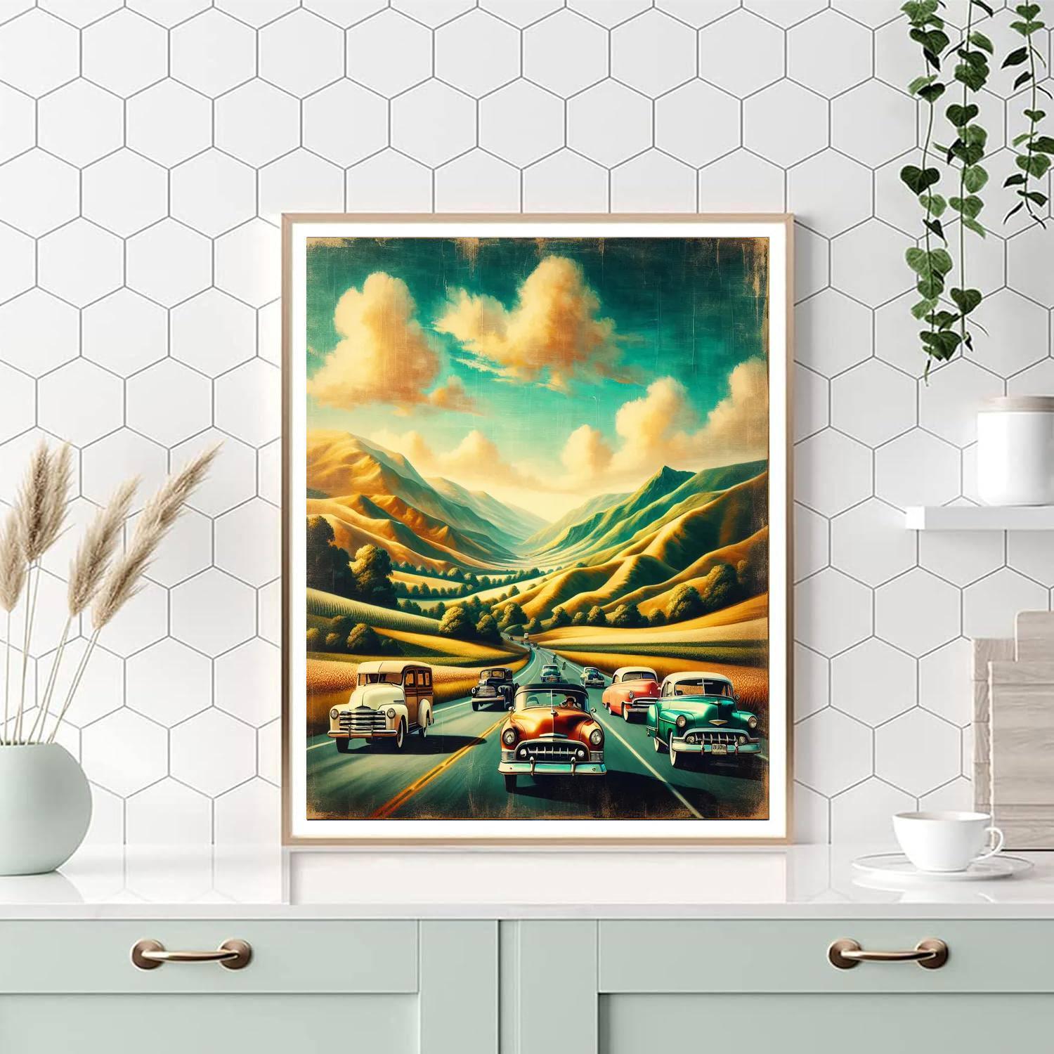 Dreamy Vintage Road Trip Numbered Painting Kits