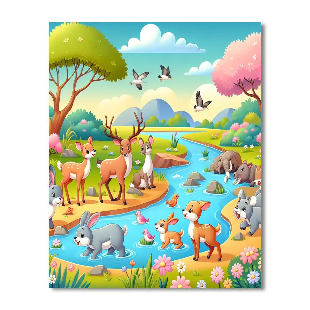 Springtime Stream Safari Numbered Painting Kits