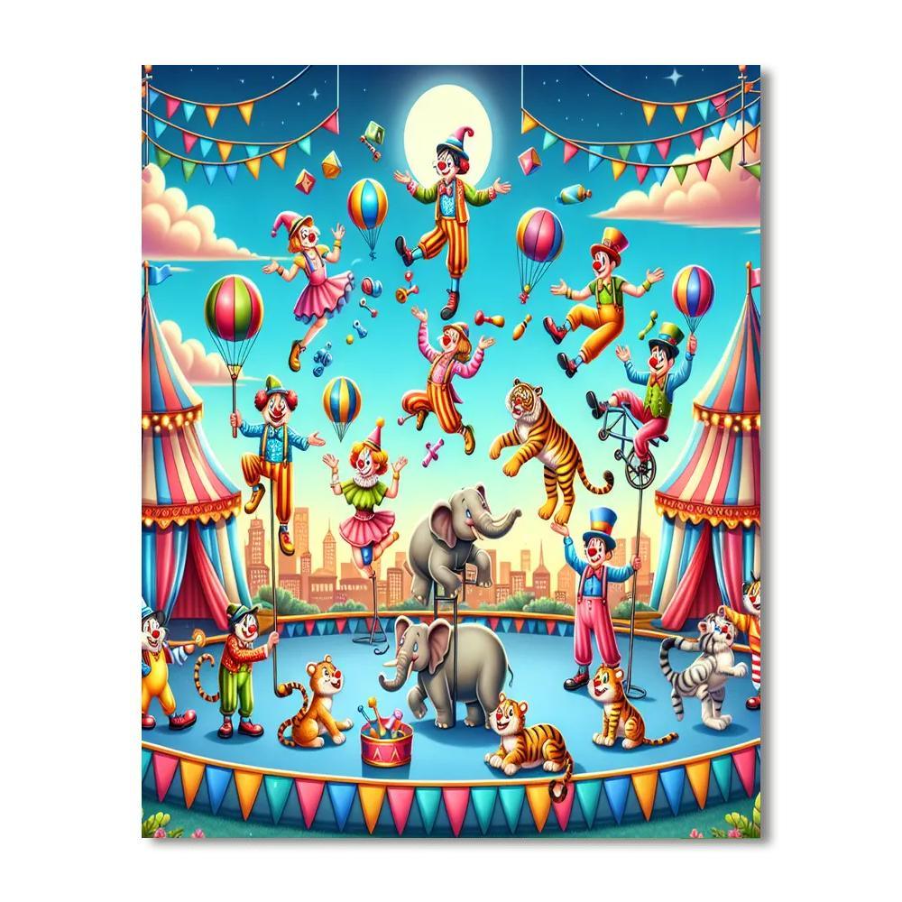 Happy Circus Days Paint By Numbers Art