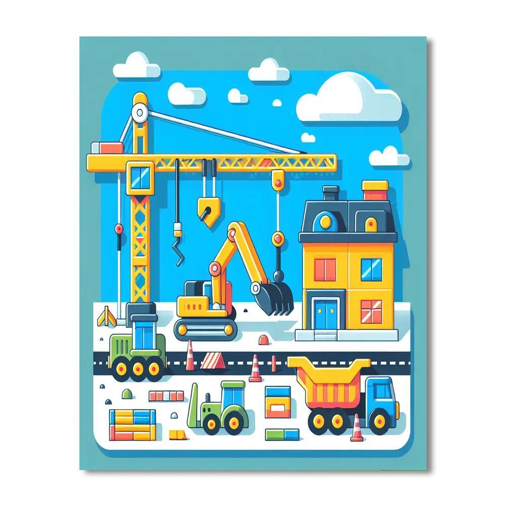 Construction Builder Site Numbered Painting Kits