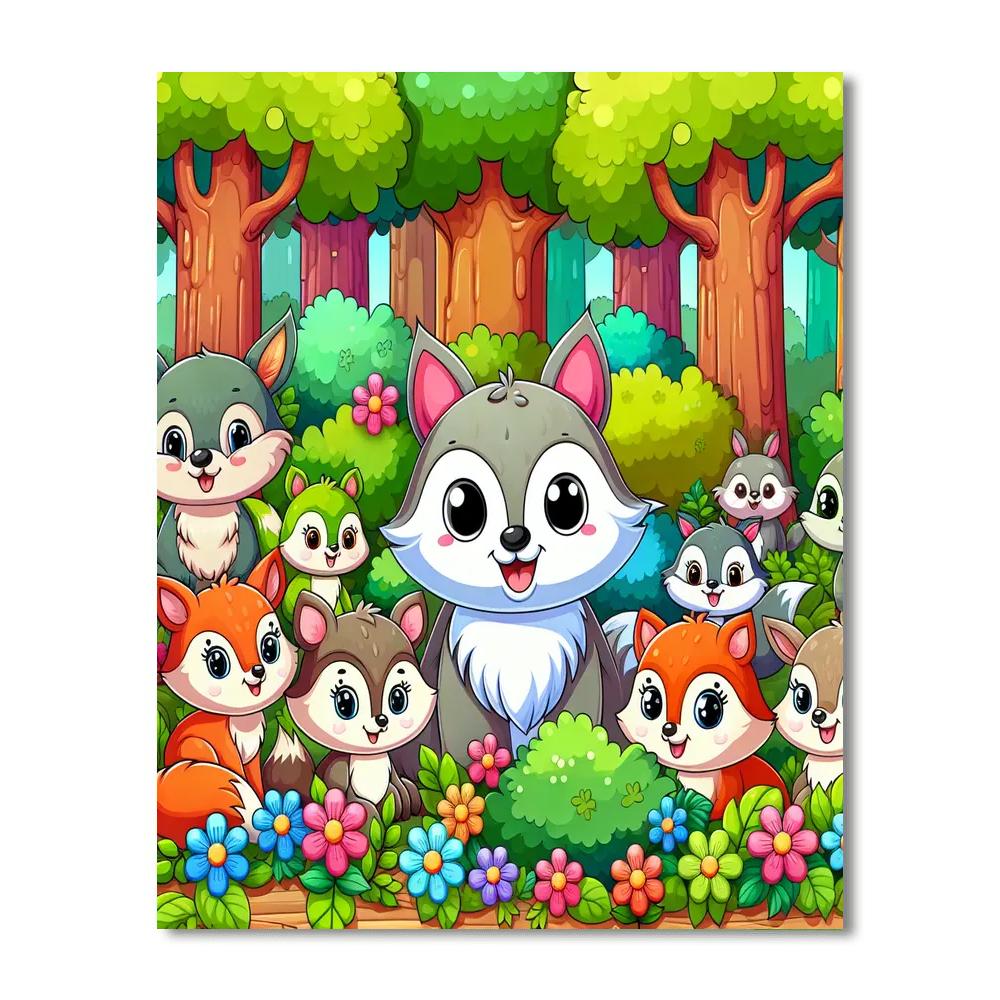 Peaceful Woodland Critters Paint By Number