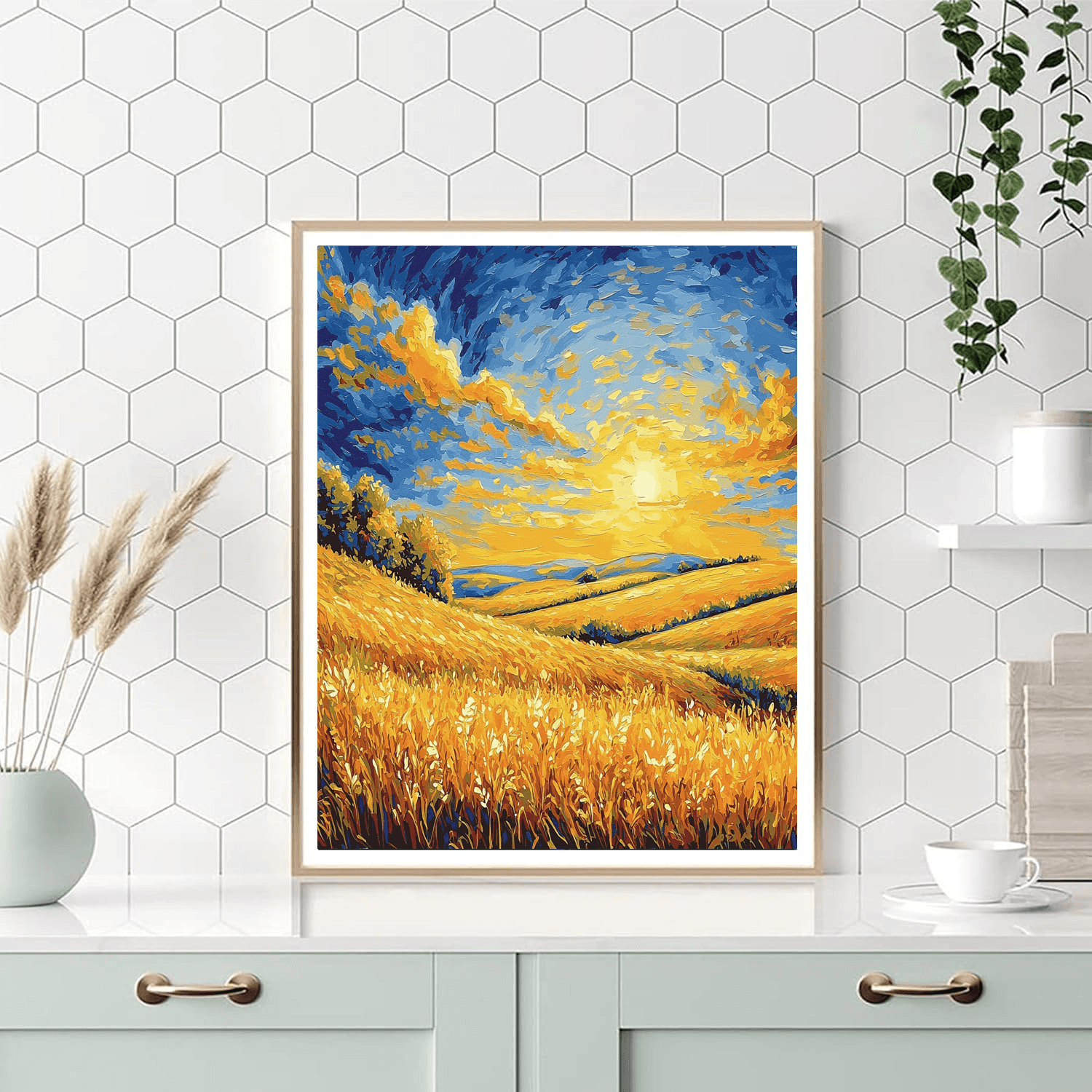 Vincent Van Gogh Inspired Van Gogh's Harvest Sunset  Paint By Numbers Art