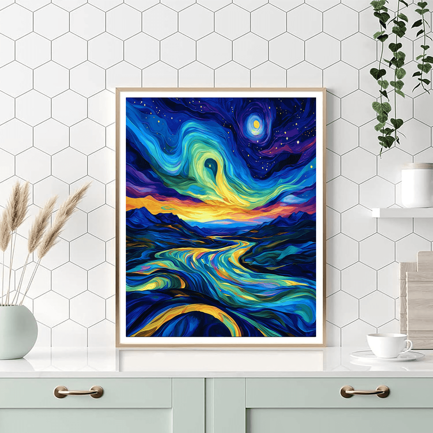 Edvard Munch Inspired Luminous Aurora  Numbered Painting Kits
