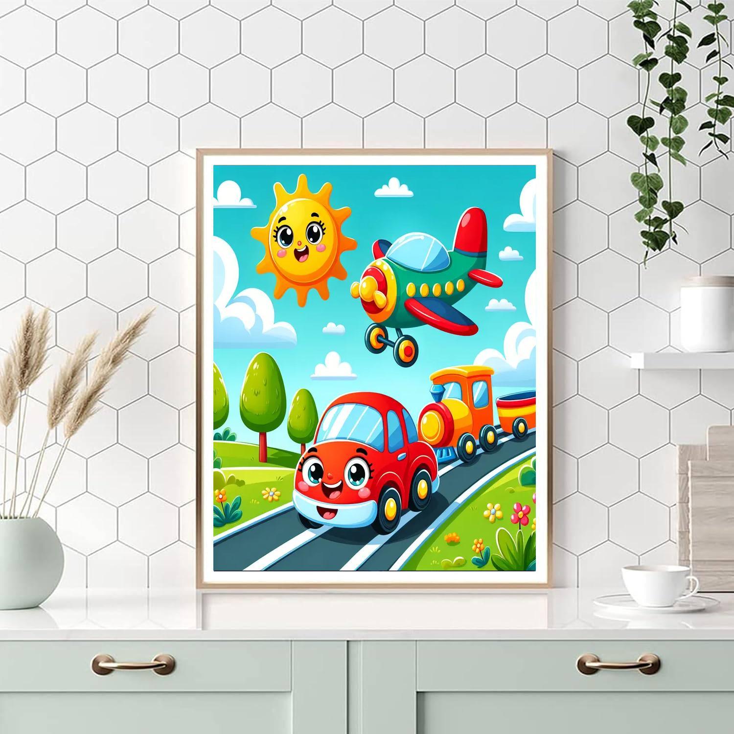 Colorful Transportation Numbered Painting Kits