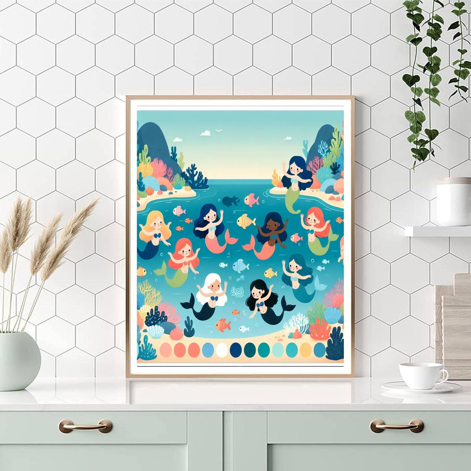 Mermaid's Cove Delight Painting Number Kit