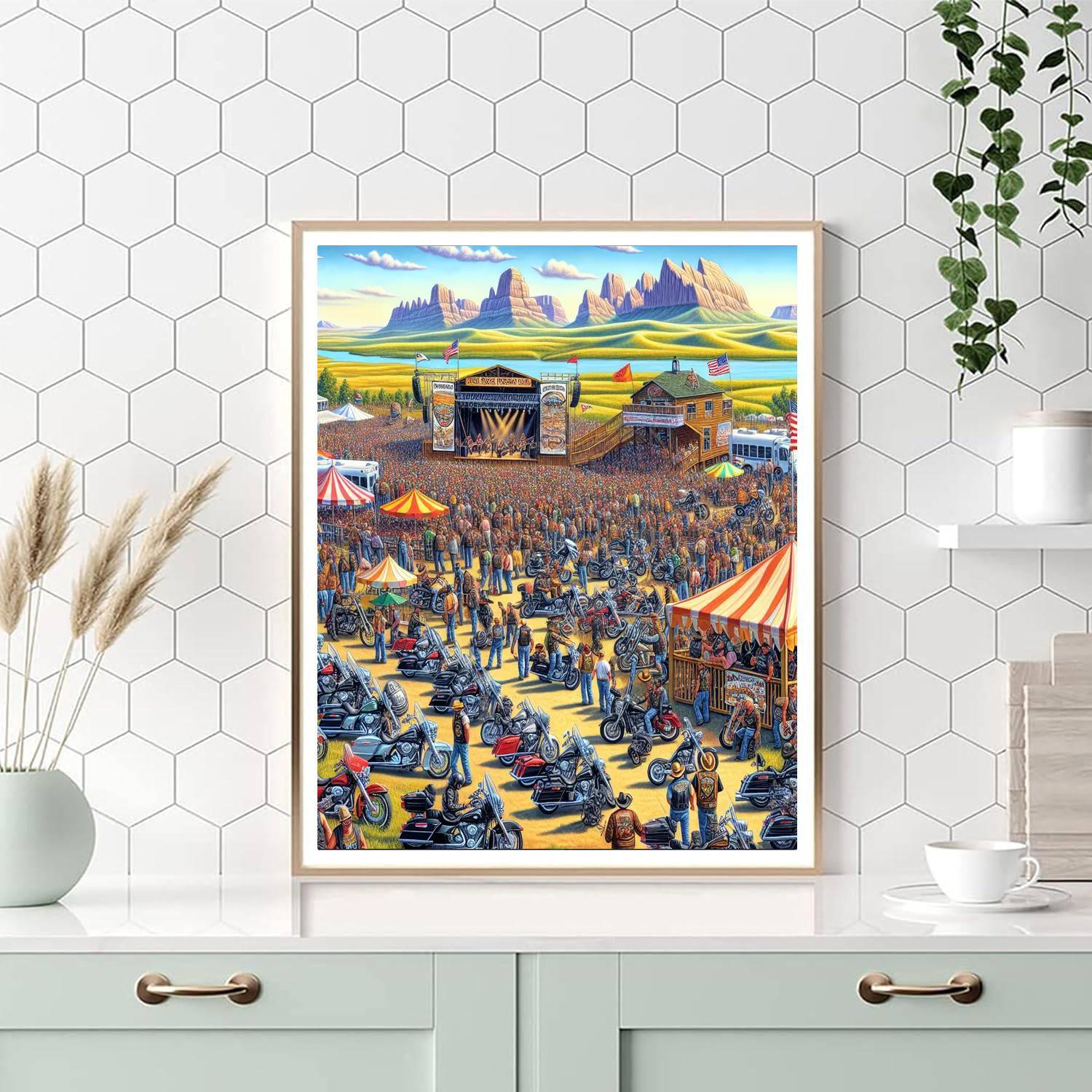 Sturgis Motorcycle Rally Paint By Numbers Art