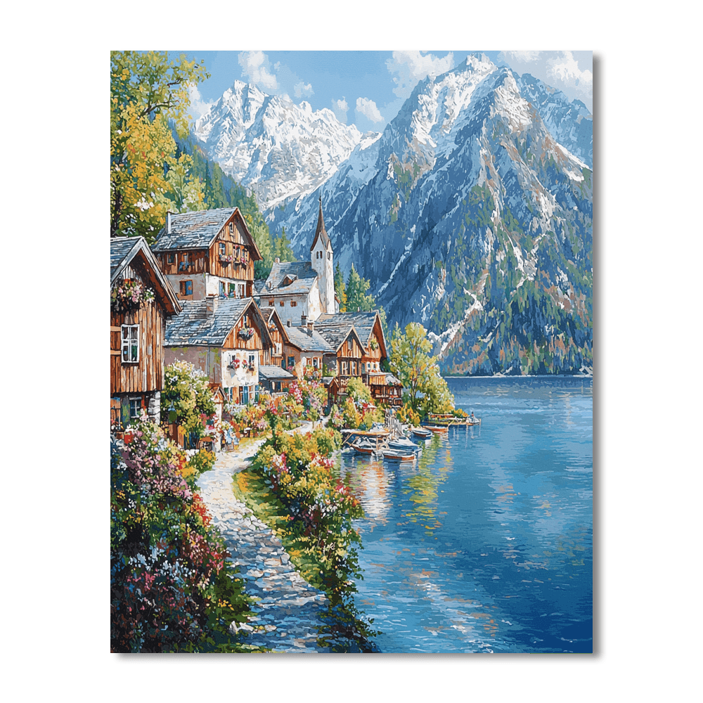 Hallstatt Lakeside Village Paint By Numbers Kits