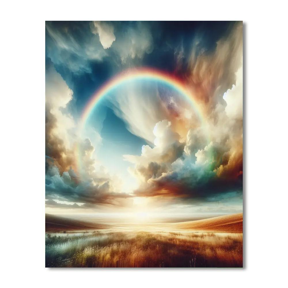 Rainbow Over The Plains Paint By Numbers Art