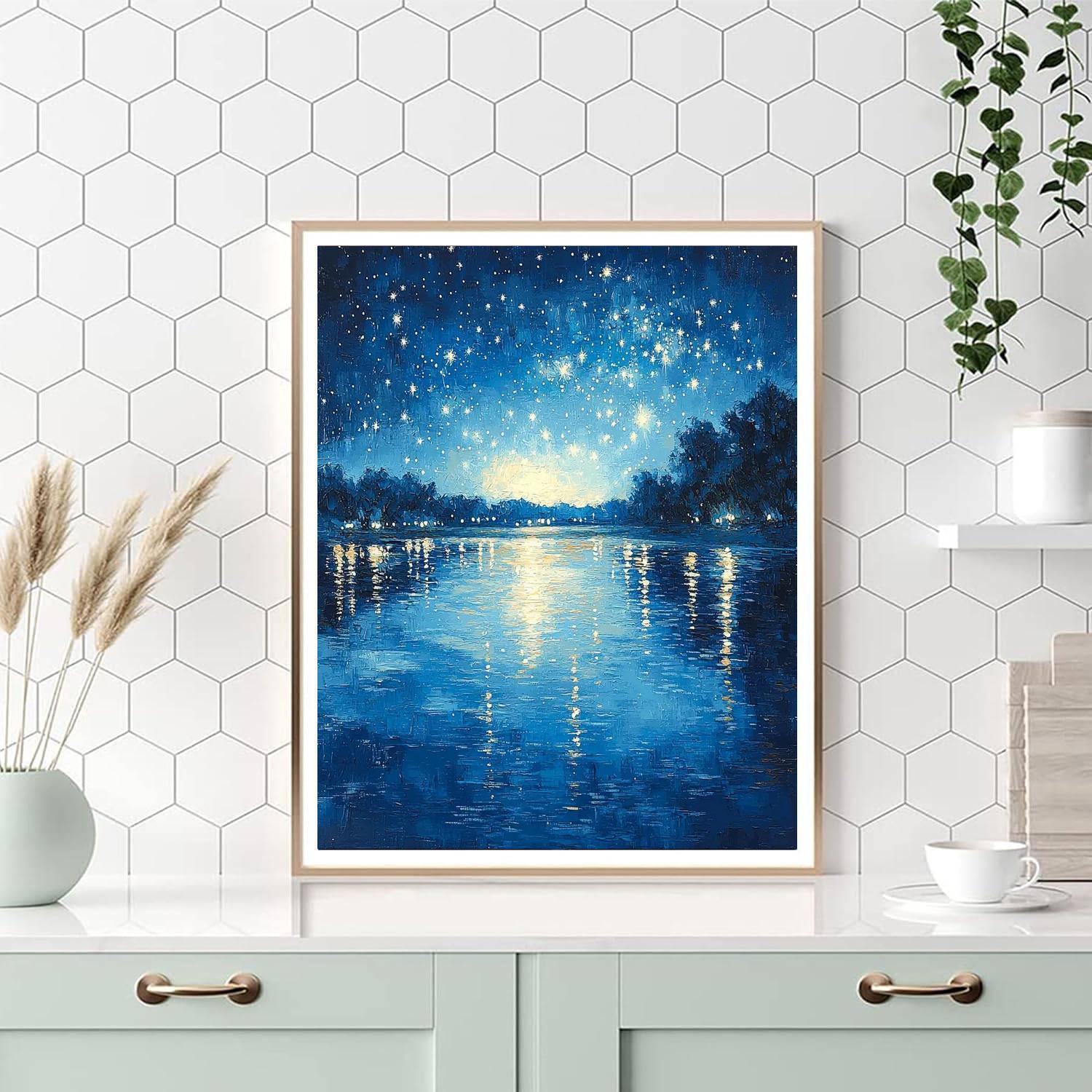 Claude Monet Inspired Nighttime Reflections  Paint By Numbers