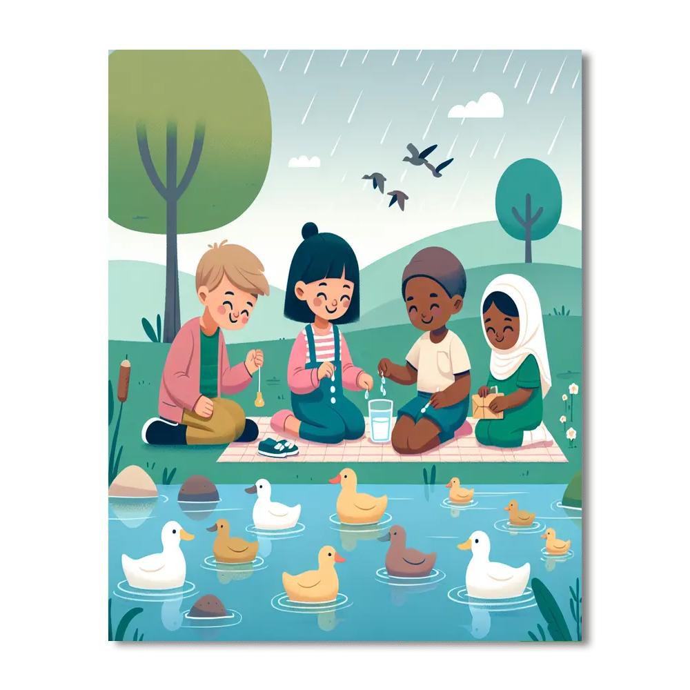 Peaceful Puddle Picnic Numbered Painting Kits