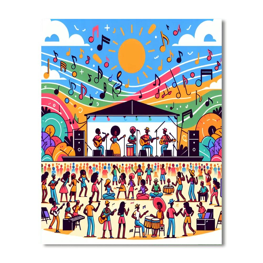 Groovy Musical Festival Paint By Numbers