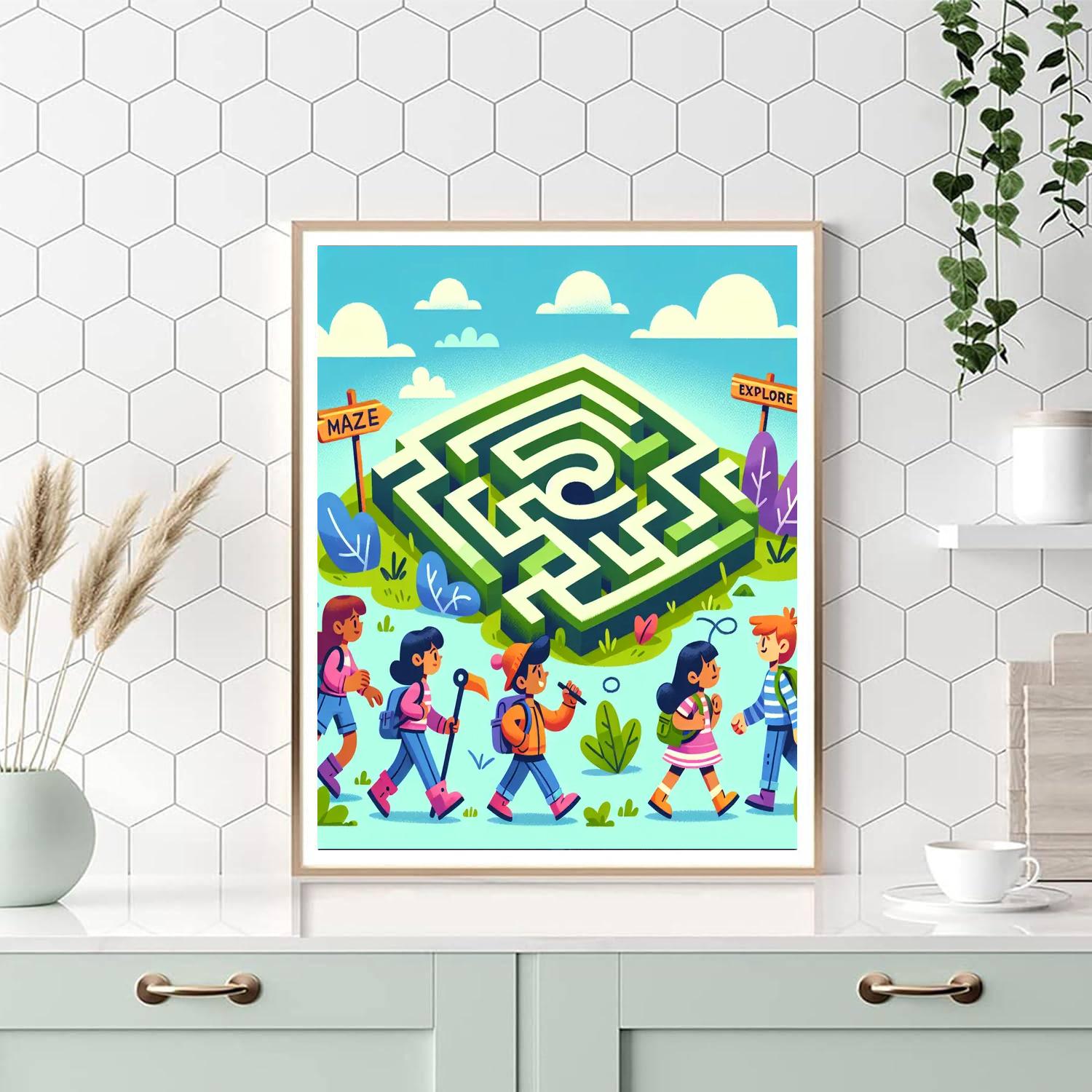 Mystery Maze Number Painting