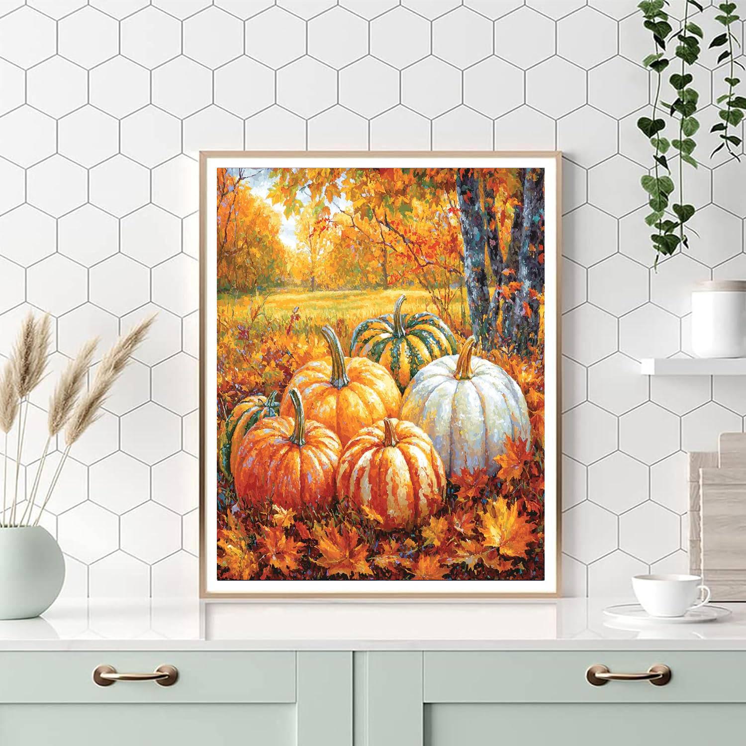 Wood Inspired Joyful Harvest Time  Number Painting