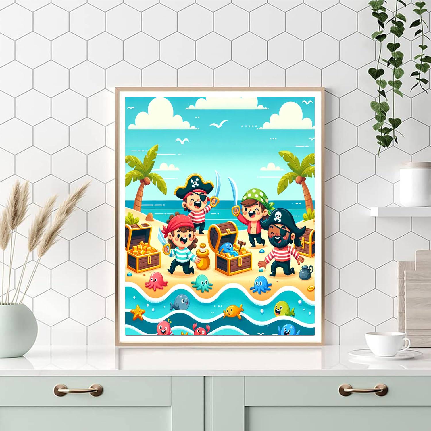 Cheerful Pirate Party Painting Number Kit
