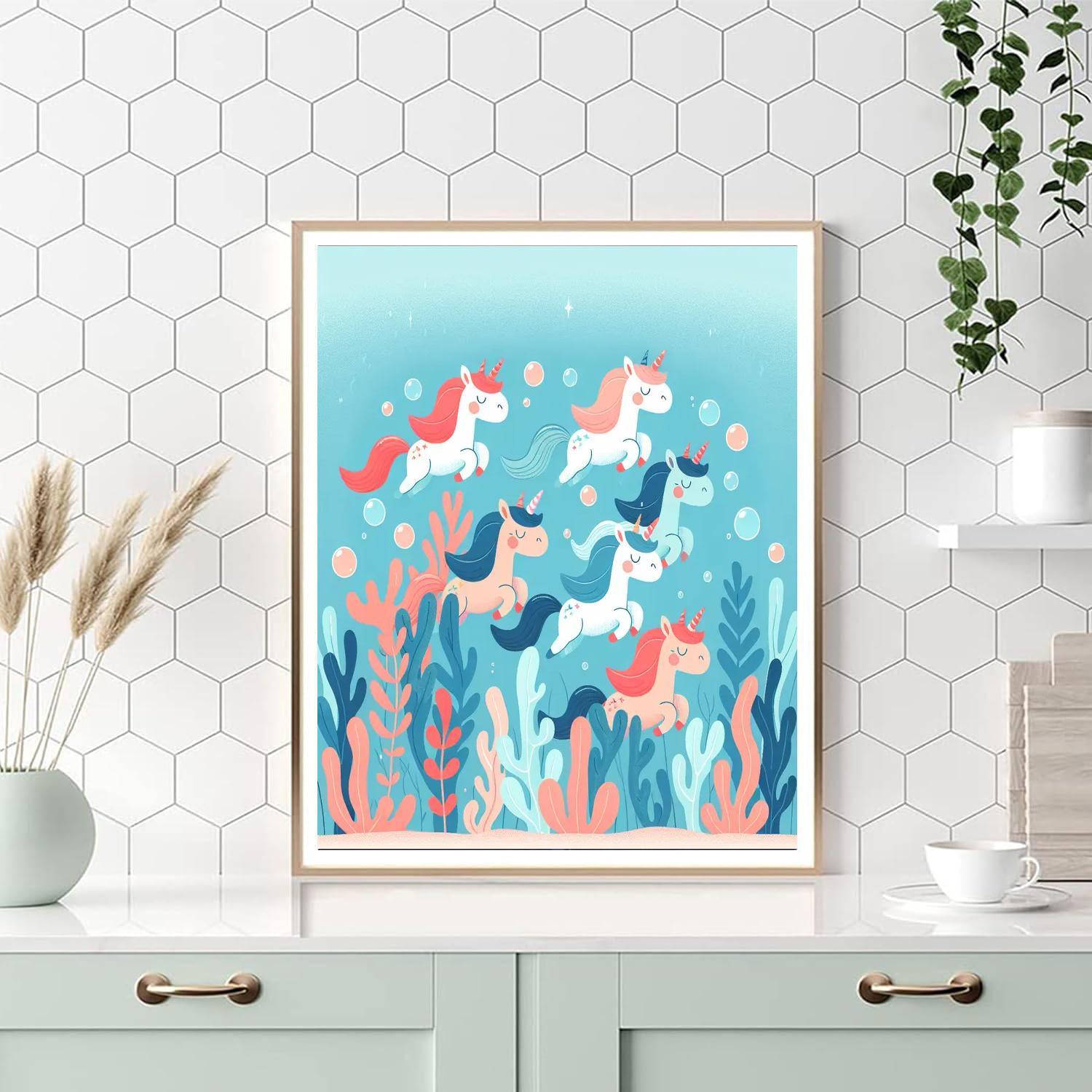 Underwater Unicorns Paint By Numbers