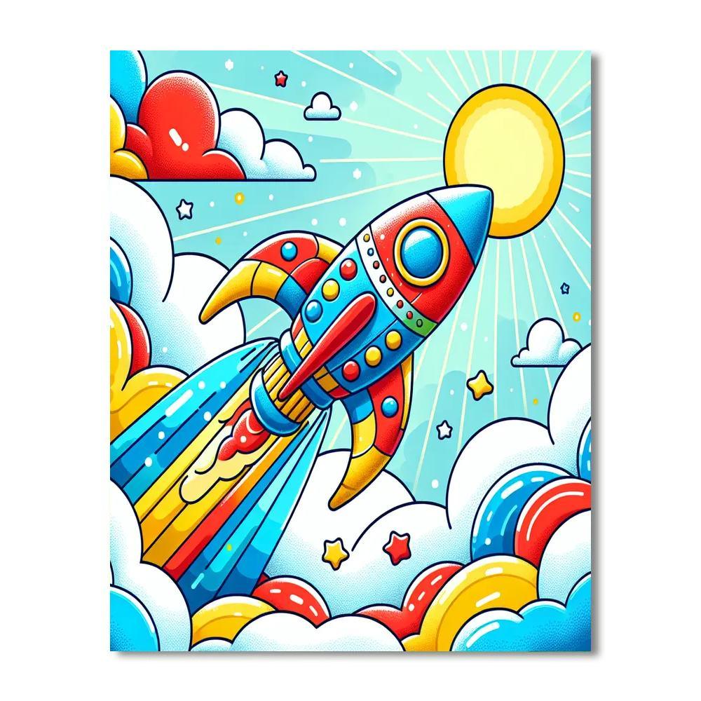Rainbow Rocket Adventure Numbered Painting Kits