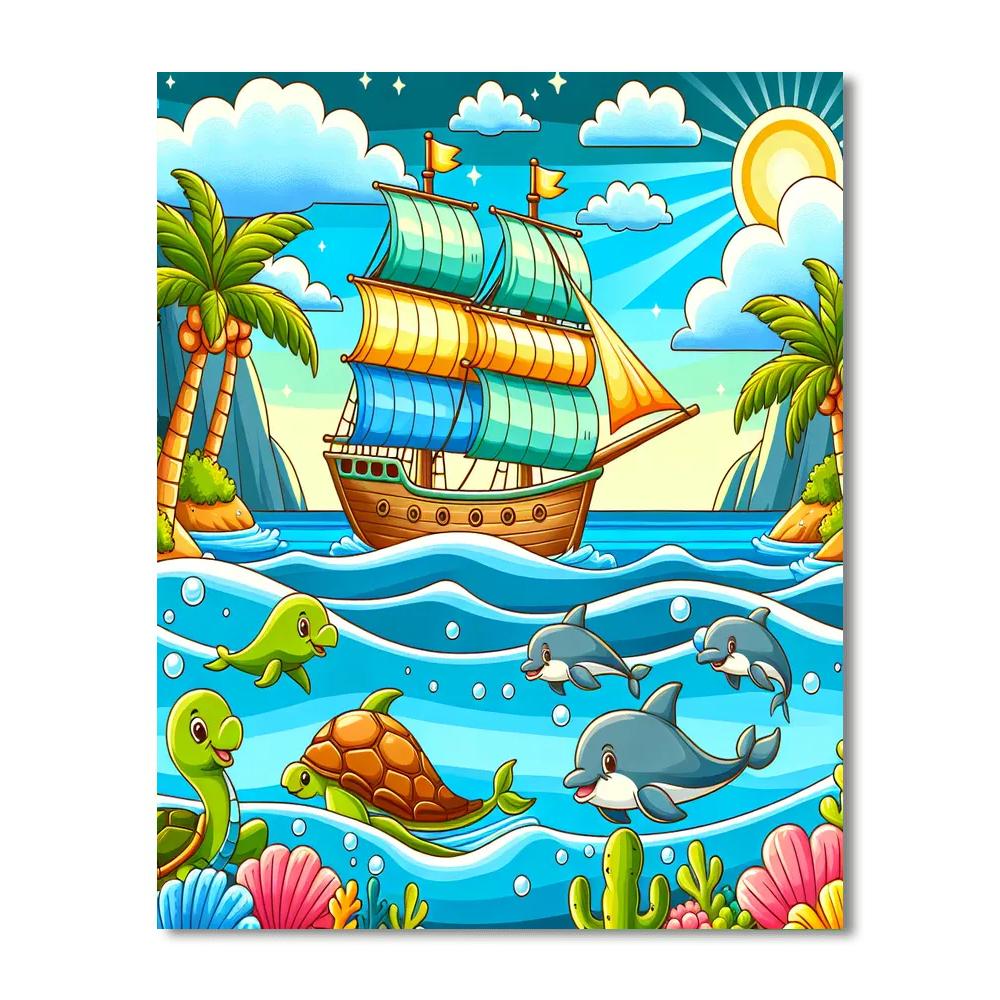 Sailing On Dreamy Seas Painting By Numbers Kit