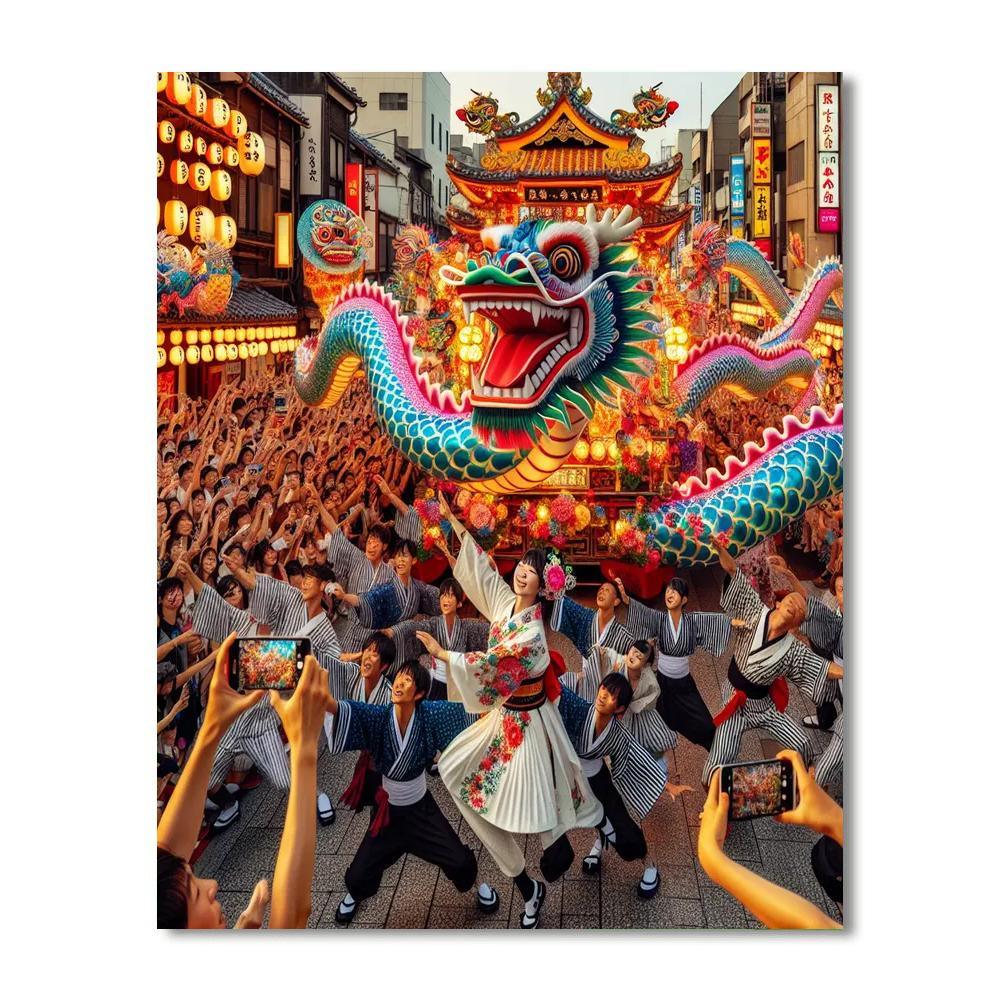 Nagasaki Kunchi Festival - Japan Paint By Numbers Art