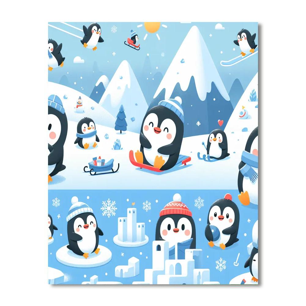 Penguin's Polar Adventure DIY Paint By Numbers