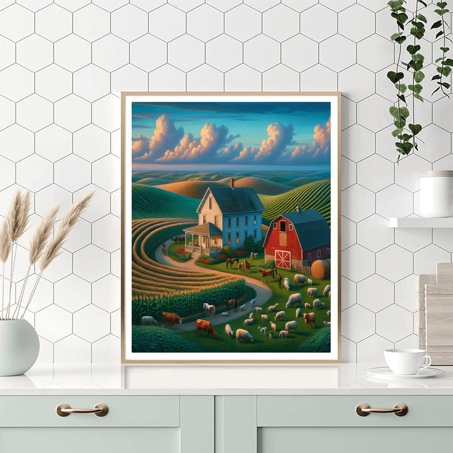 Charming Farmhouse Scene Paint By Number