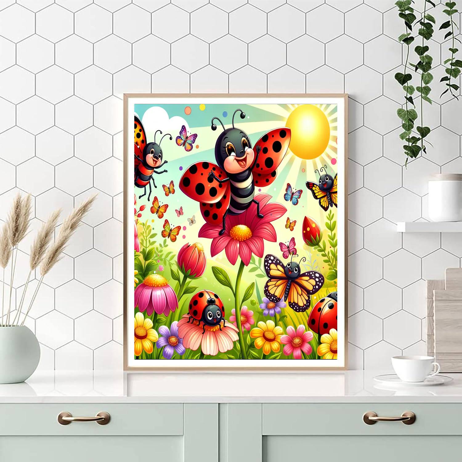 Curious Insect World Painting By Numbers Kit